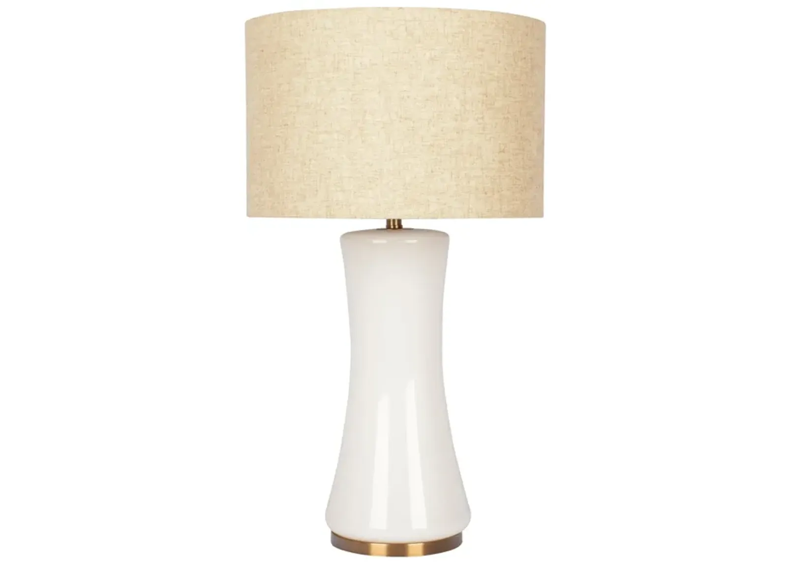 Cascade Glass Lamp Golden Base Off White Glass Table Lamp