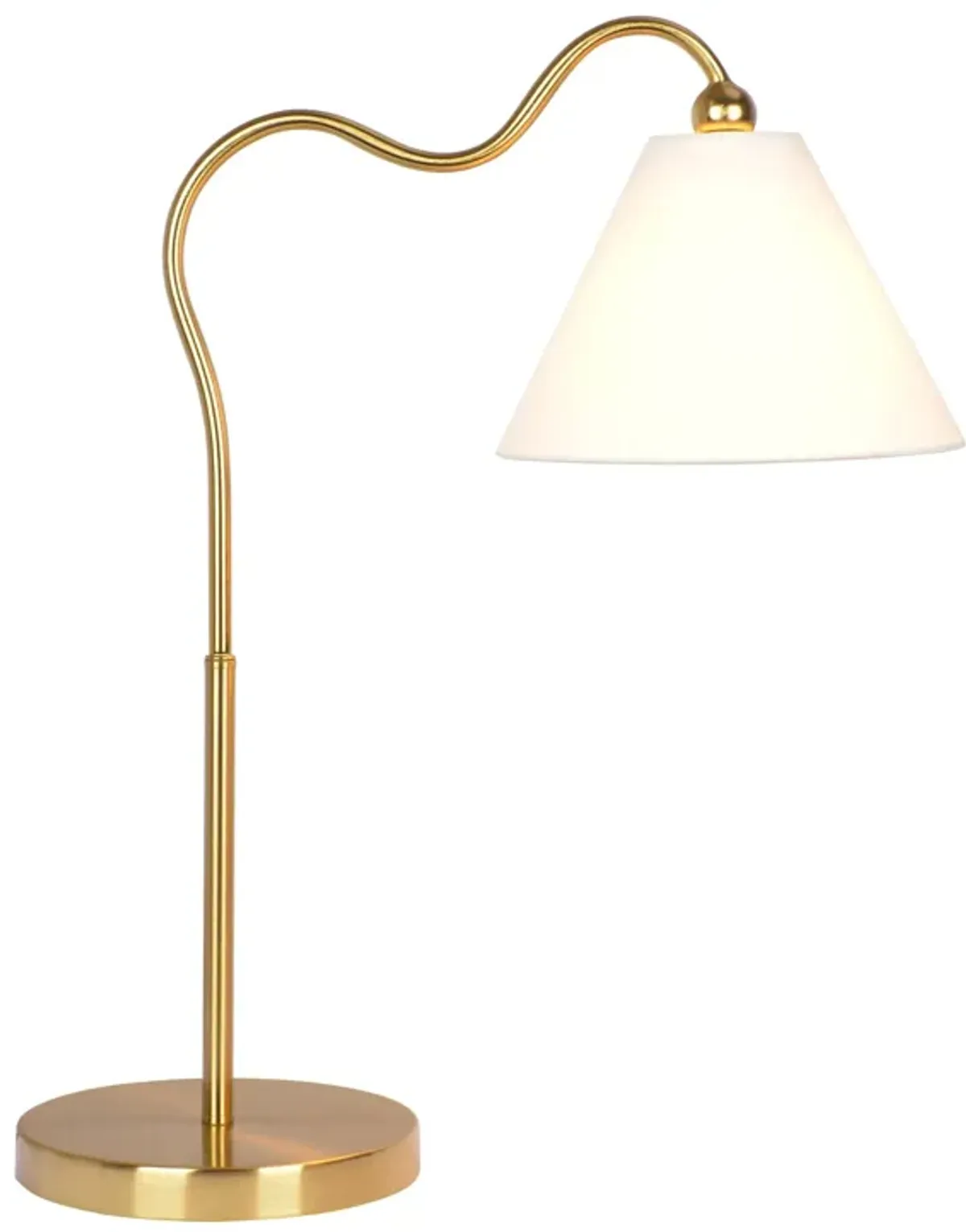 Ornate Brass Ring Base Table Lamp with Triangle White Drum Shade