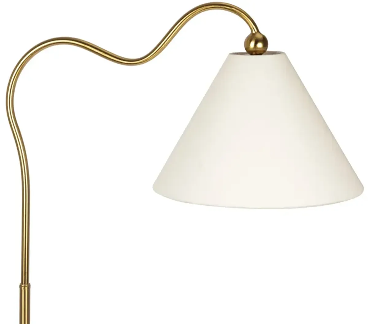 Majestic Brass Ring Base Floor Lamp with Triangle White Drum Shade