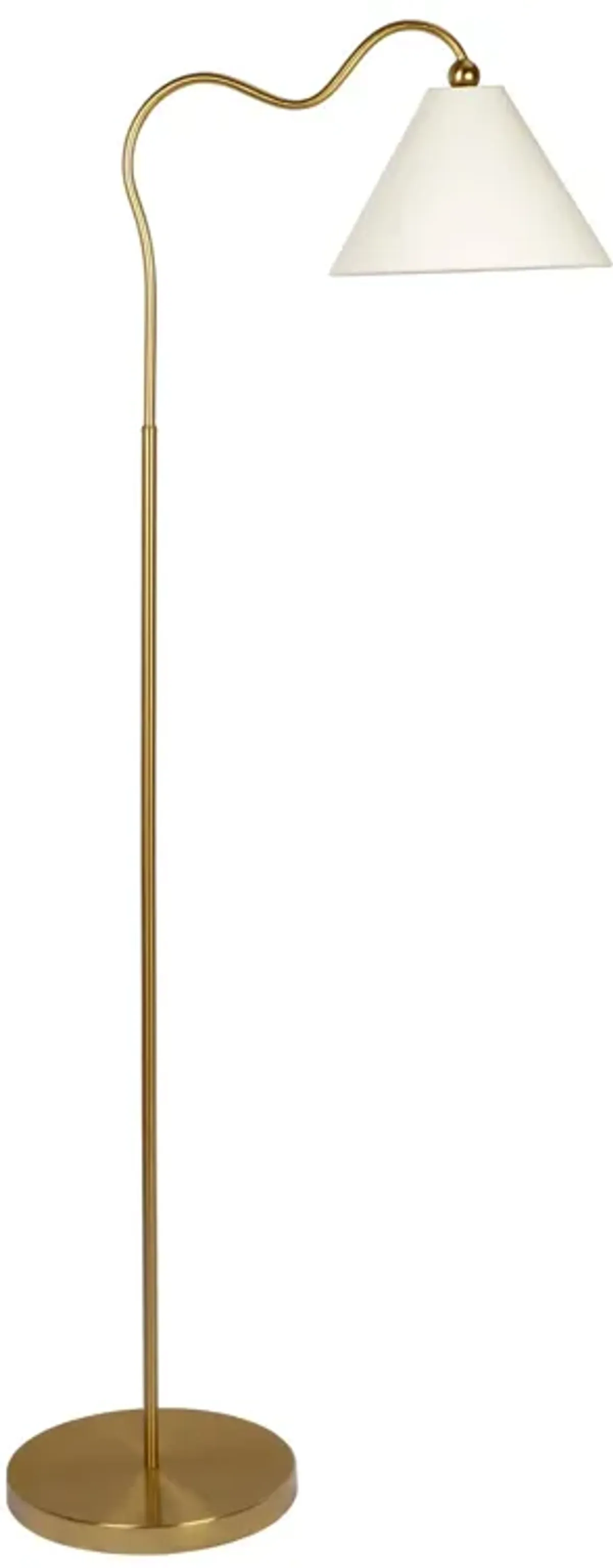 Majestic Brass Ring Base Floor Lamp with Triangle White Drum Shade