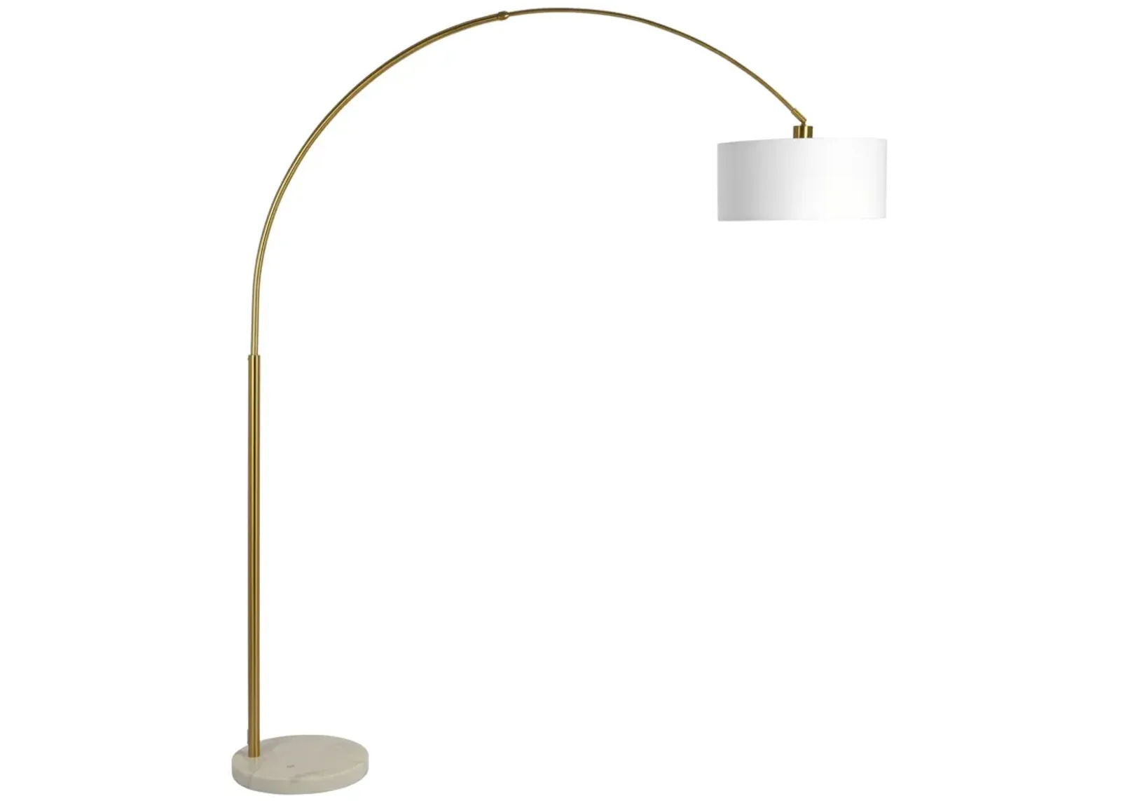 Ambient Arch Gold Brass Floor Lamp with Large Linen Shade