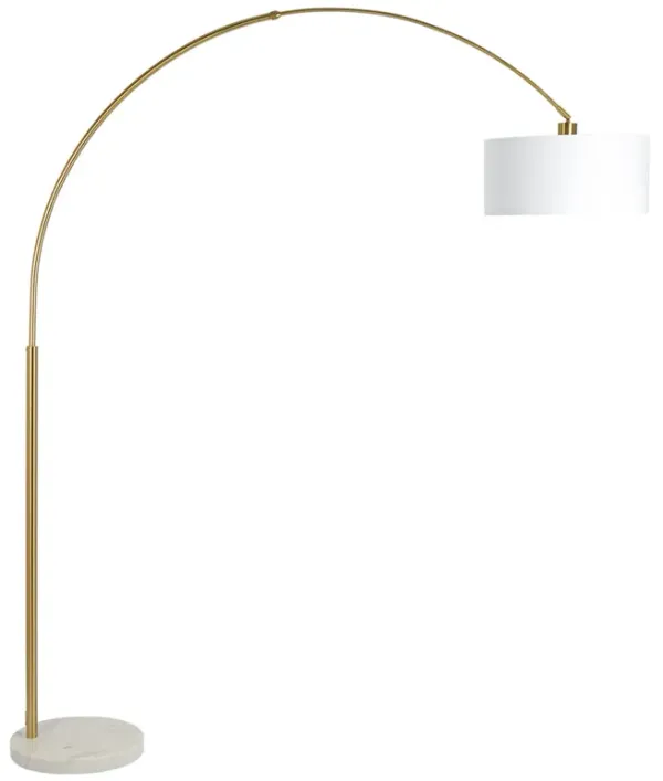 Ambient Arch Gold Brass Floor Lamp with Large  Fabric  Shade