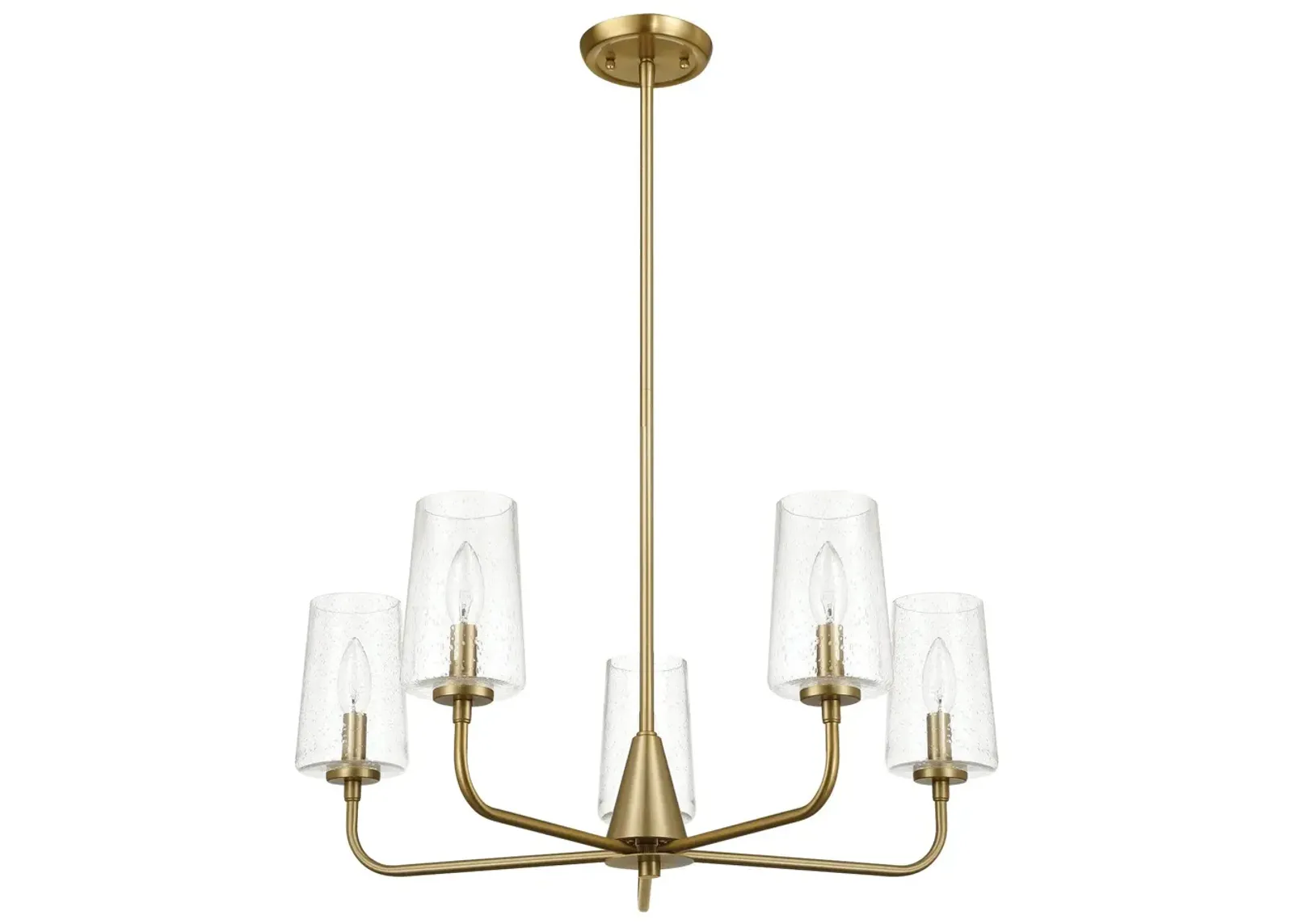 Dazzle Five Lights Chandelier With Clear Seeded Glass -Satin Brass