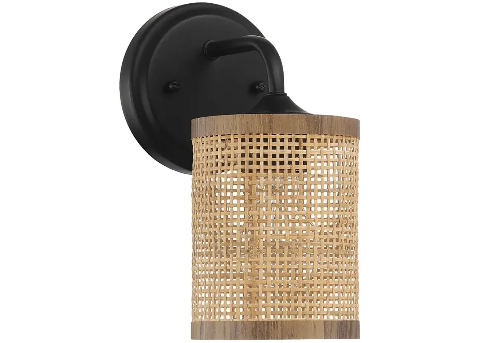 Reef Single Lights Wall Sconce With Natural Rattan Shade Rustic Wicker Wall Light