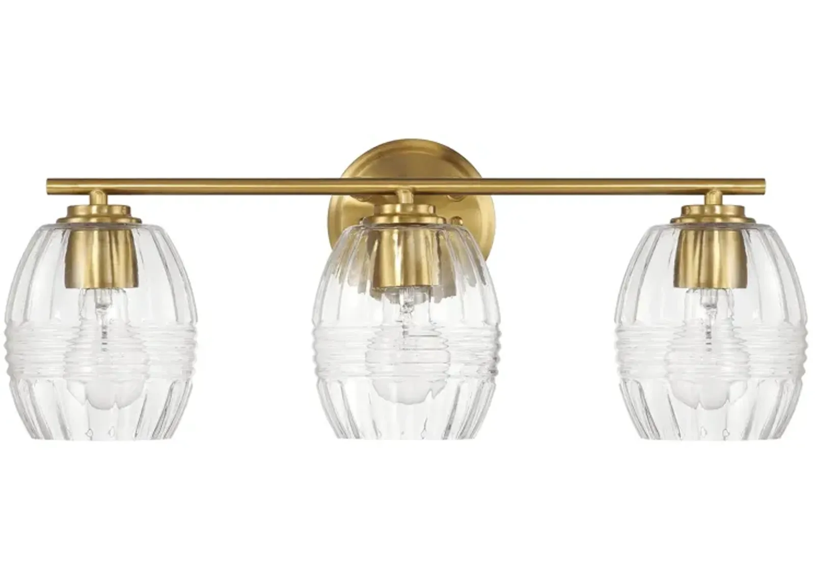 Luster Three Lights Vanity With Clear Glass for Bathrooms above Mirror  Wall Lamp - Satin Brass