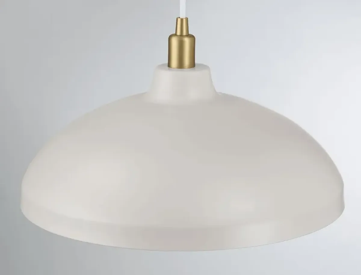 Astral Single Light White Pendant Lamp with Golder Brass Finish for Entrance Kitchen Island 14"D × 8"H