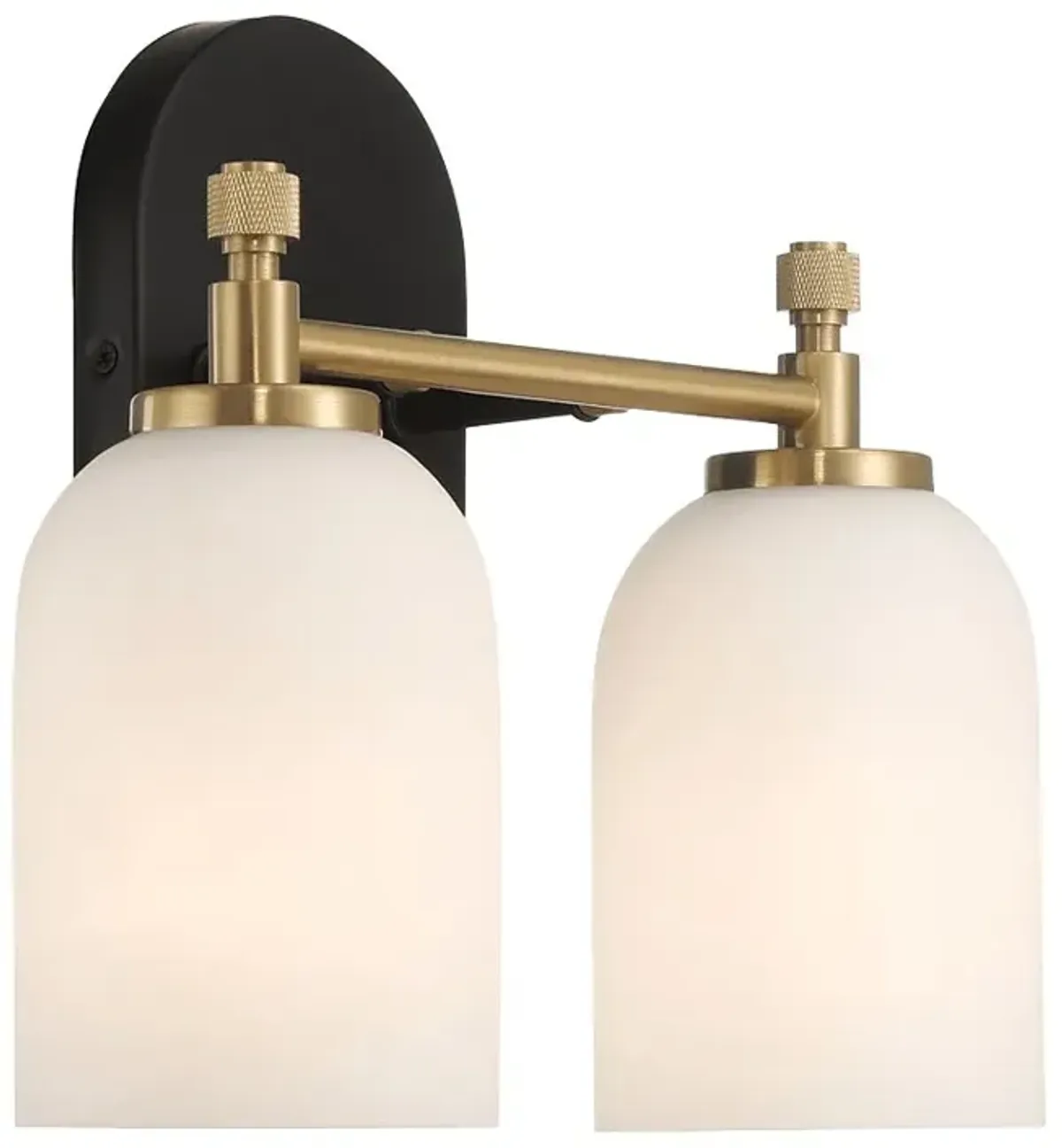 Vortex Two Lights Vanity in Traditional Style for Over Bathroom Mirror Wall Sconce 12.25"W × 10.125"H × 5.5"E With White Frosted Glass