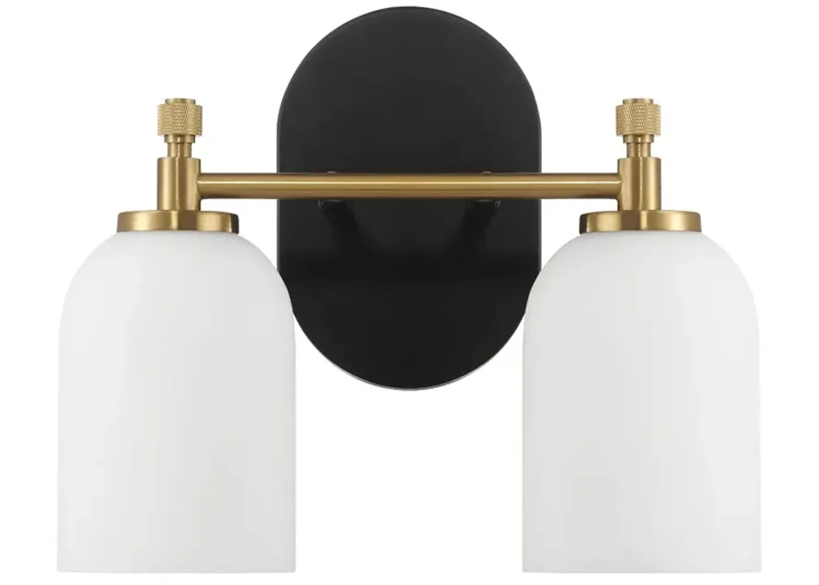 Vortex Two Lights Vanity in Traditional Style for Over Bathroom Mirror Wall Sconce 12.25"W × 10.125"H × 5.5"E With White Frosted Glass