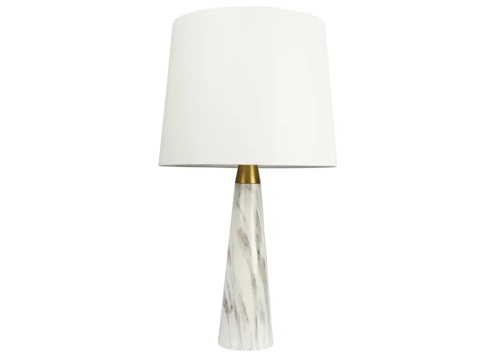 Enclave Hydro Black Table Lamp with On/Off Switch Faux Marble Base Fabric Shade