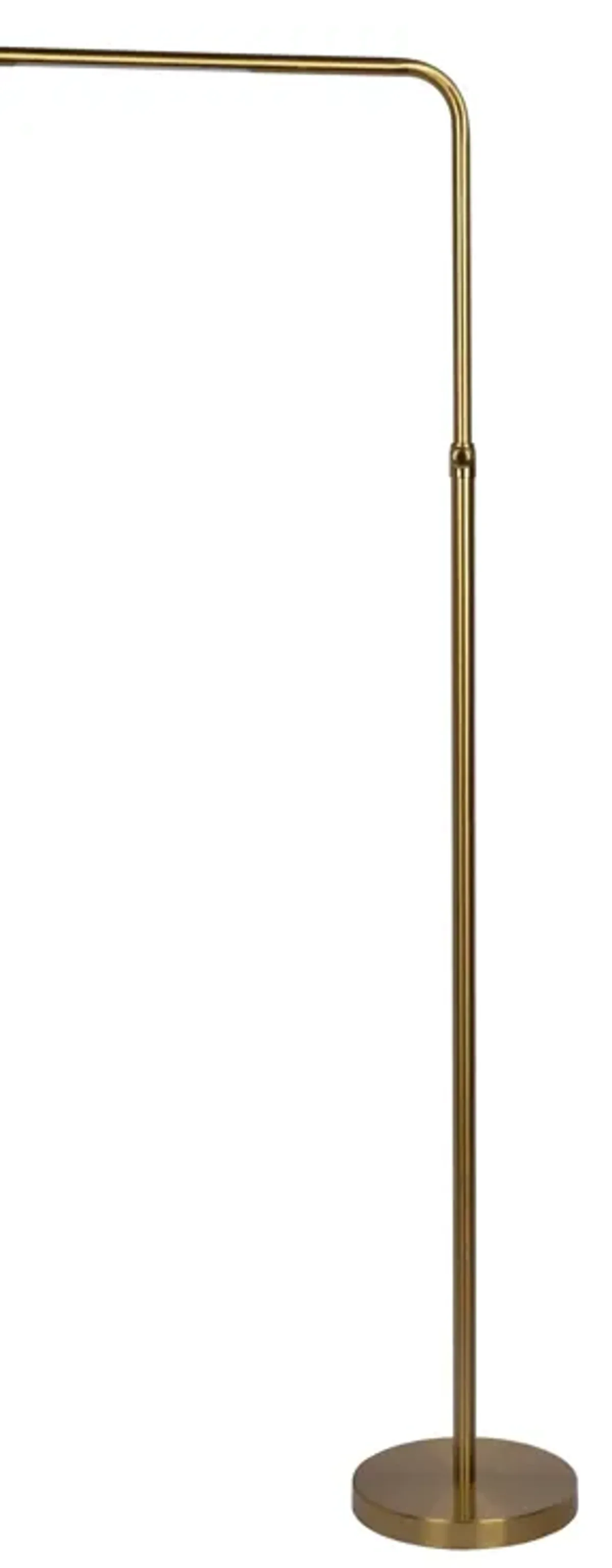 Verve Brassed Gold Floor Lamp with On/Off Switch Adjustable Led Round Base