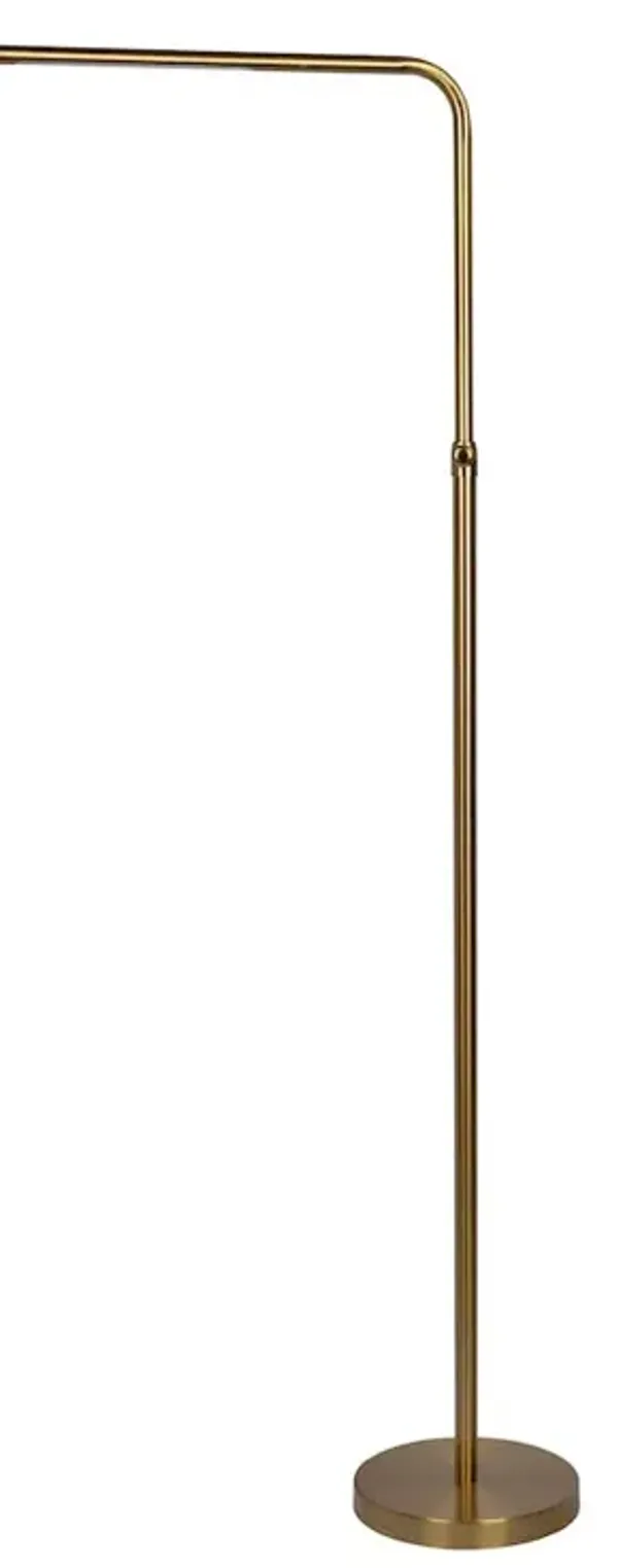 Verve Brassed Gold Floor Lamp with On/Off Switch Adjustable Led Round Base