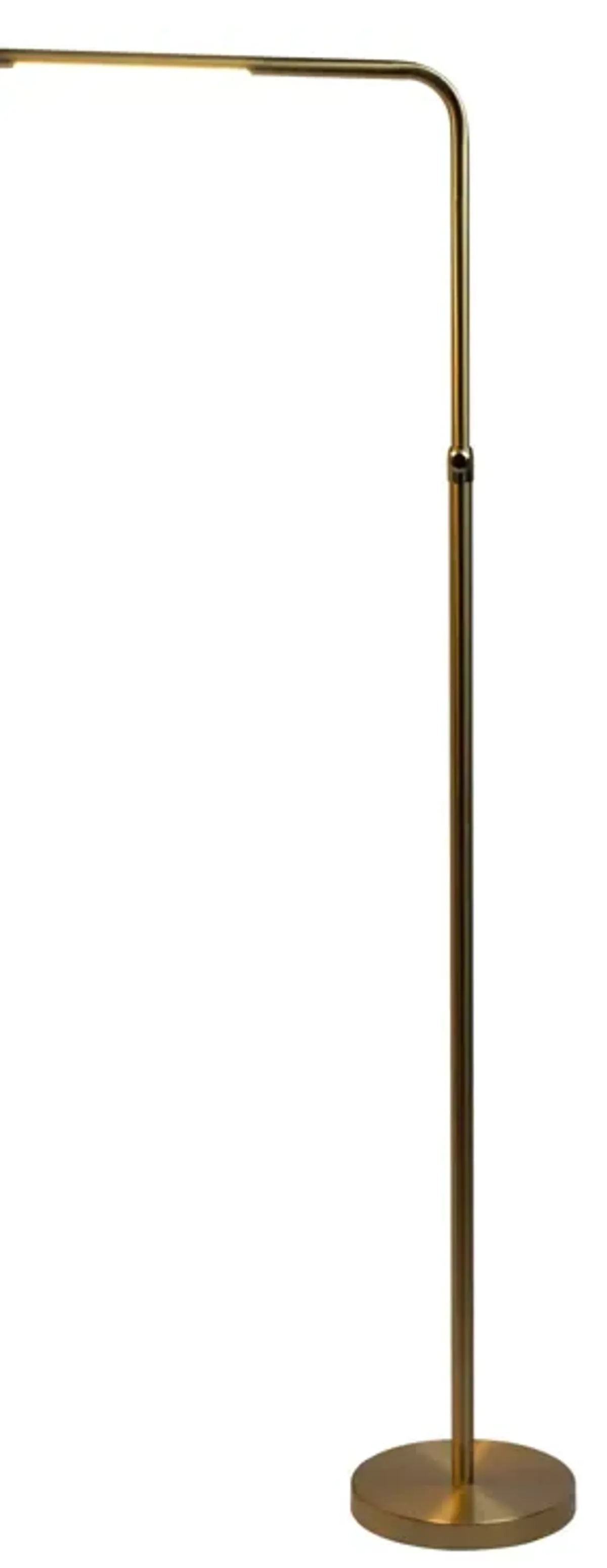 Verve Brassed Gold Floor Lamp with On/Off Switch Adjustable Led Round Base