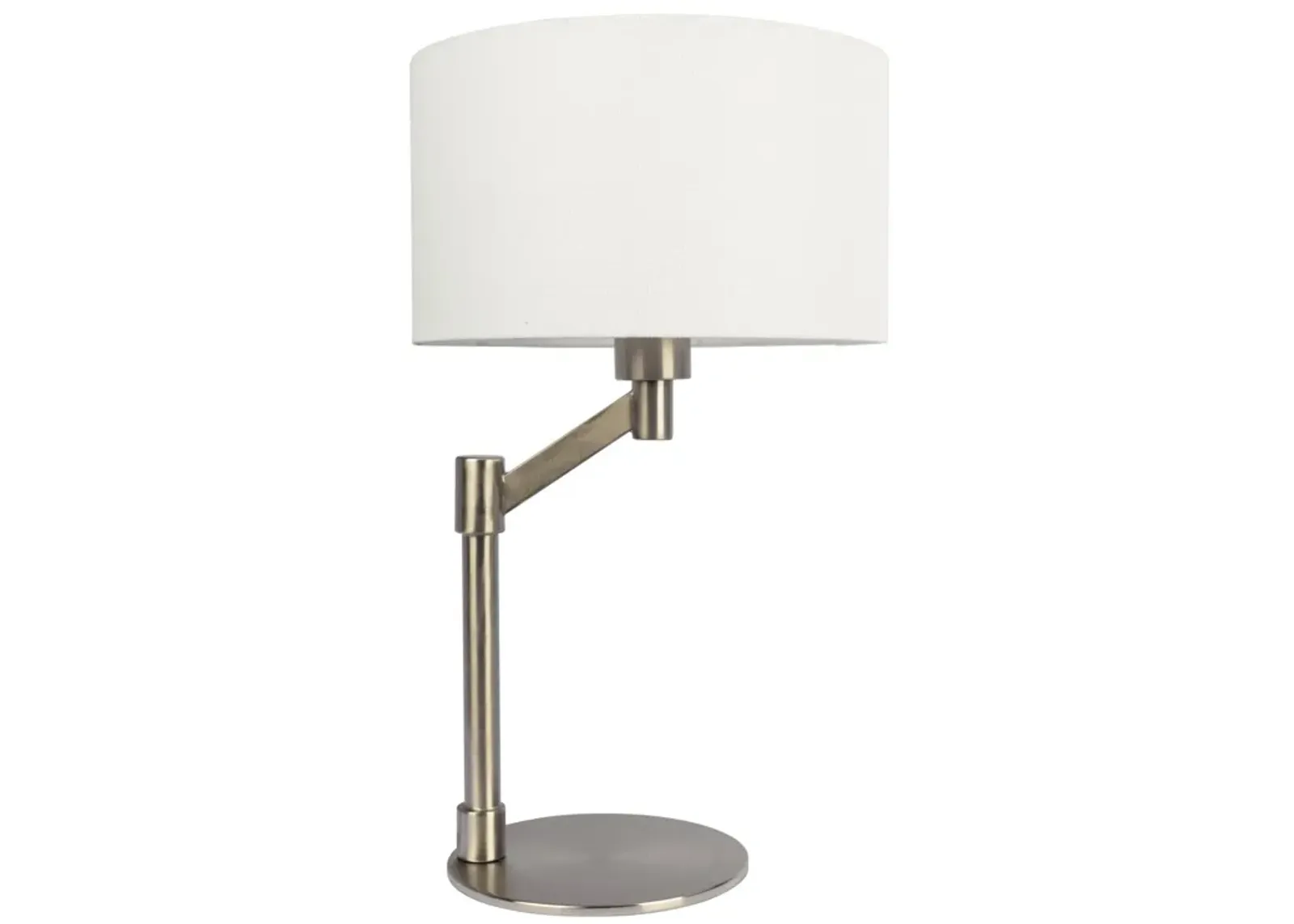 Horizon Brushed Nickel Table Lamp with On/Off Switch Metal Base Linen Shade