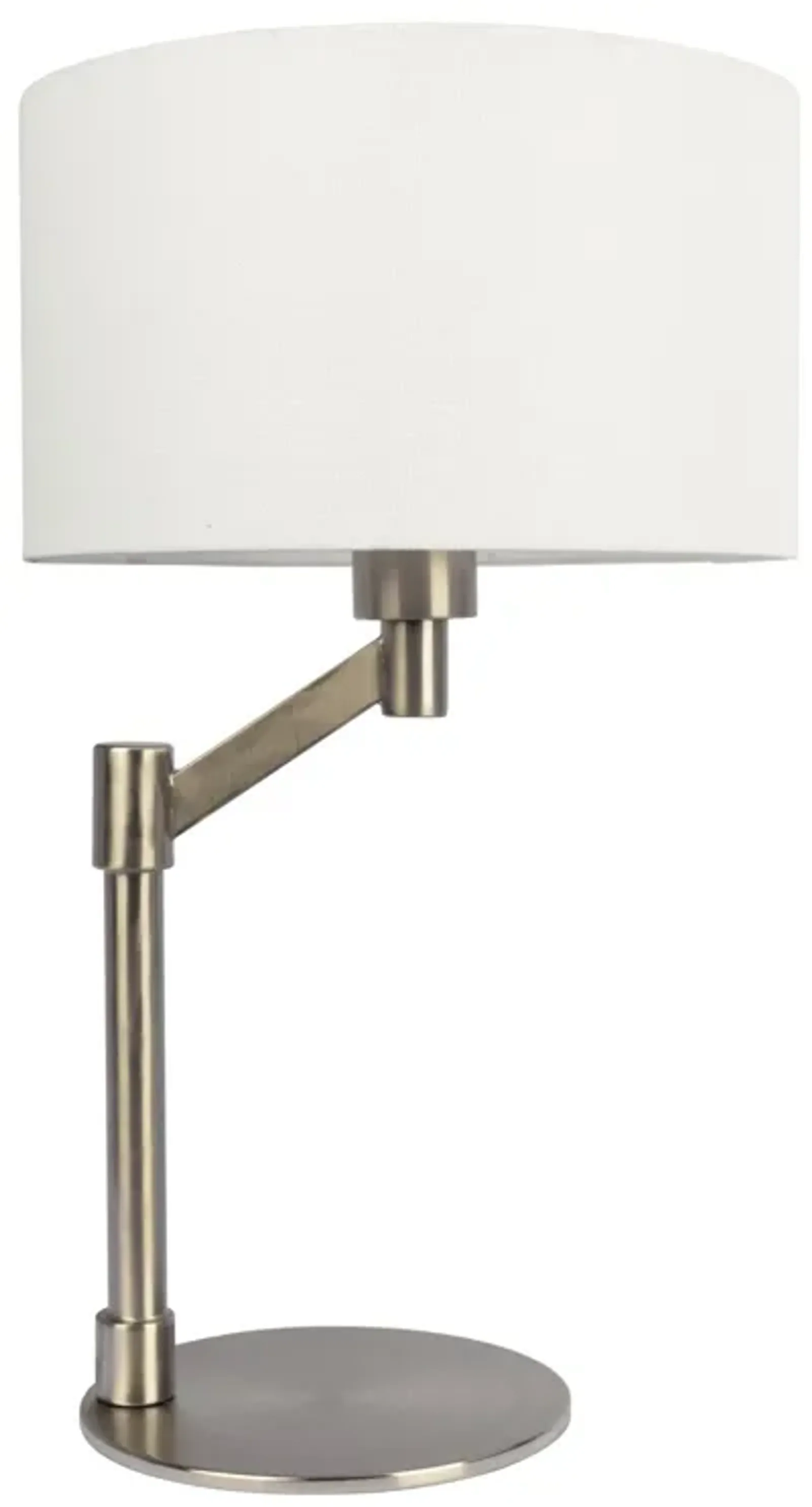 Horizon Brushed Nickel Table Lamp with On/Off Switch Metal Base Linen Shade