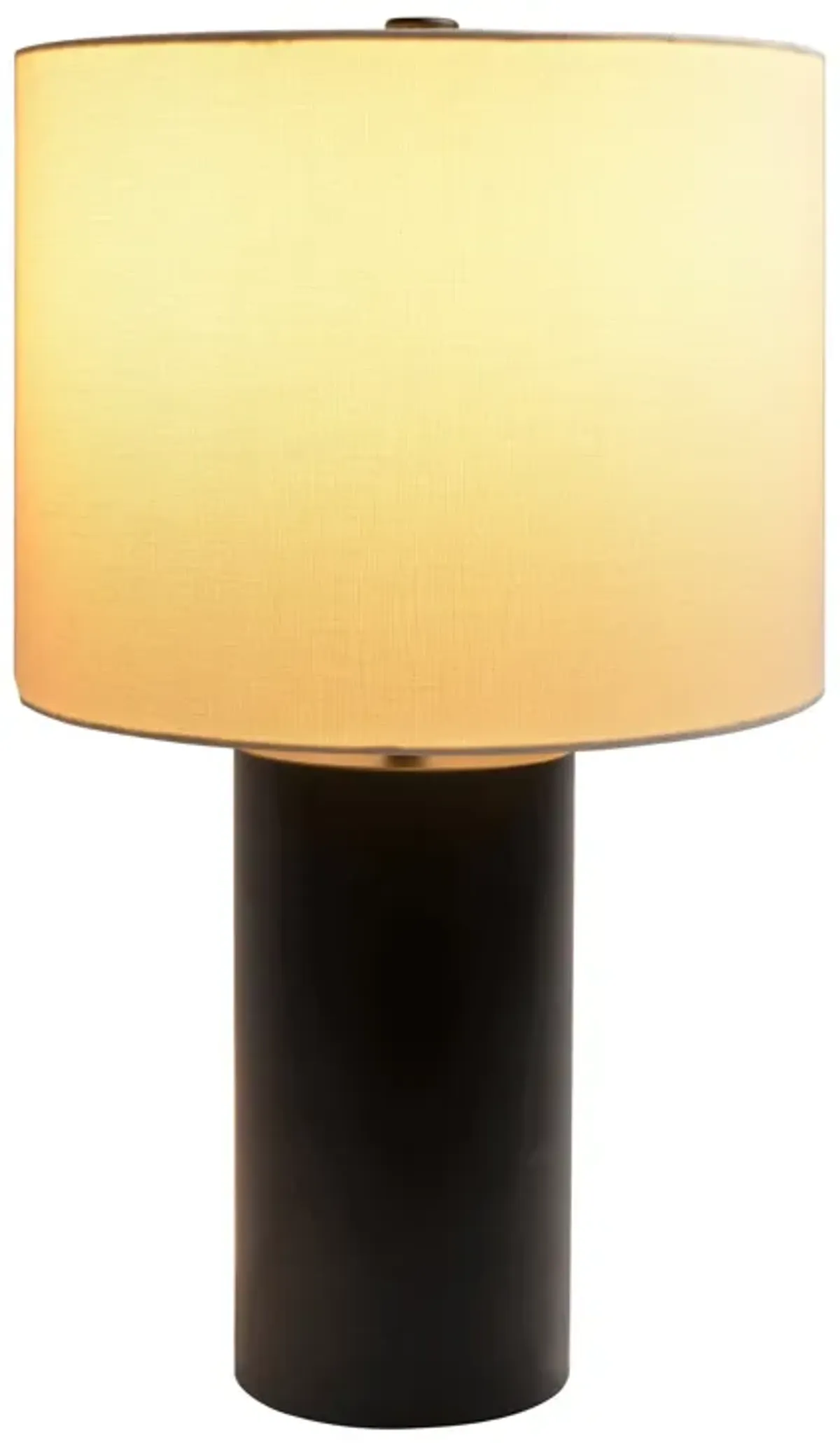 Aura Black Table Lamp with On/Off Switch Black Block Base