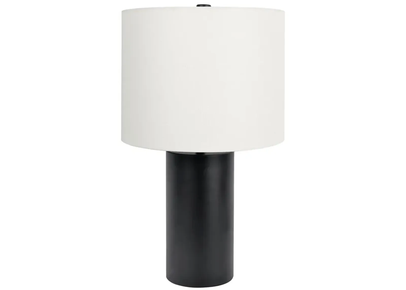 Aura Black Table Lamp with On/Off Switch Black Block Base