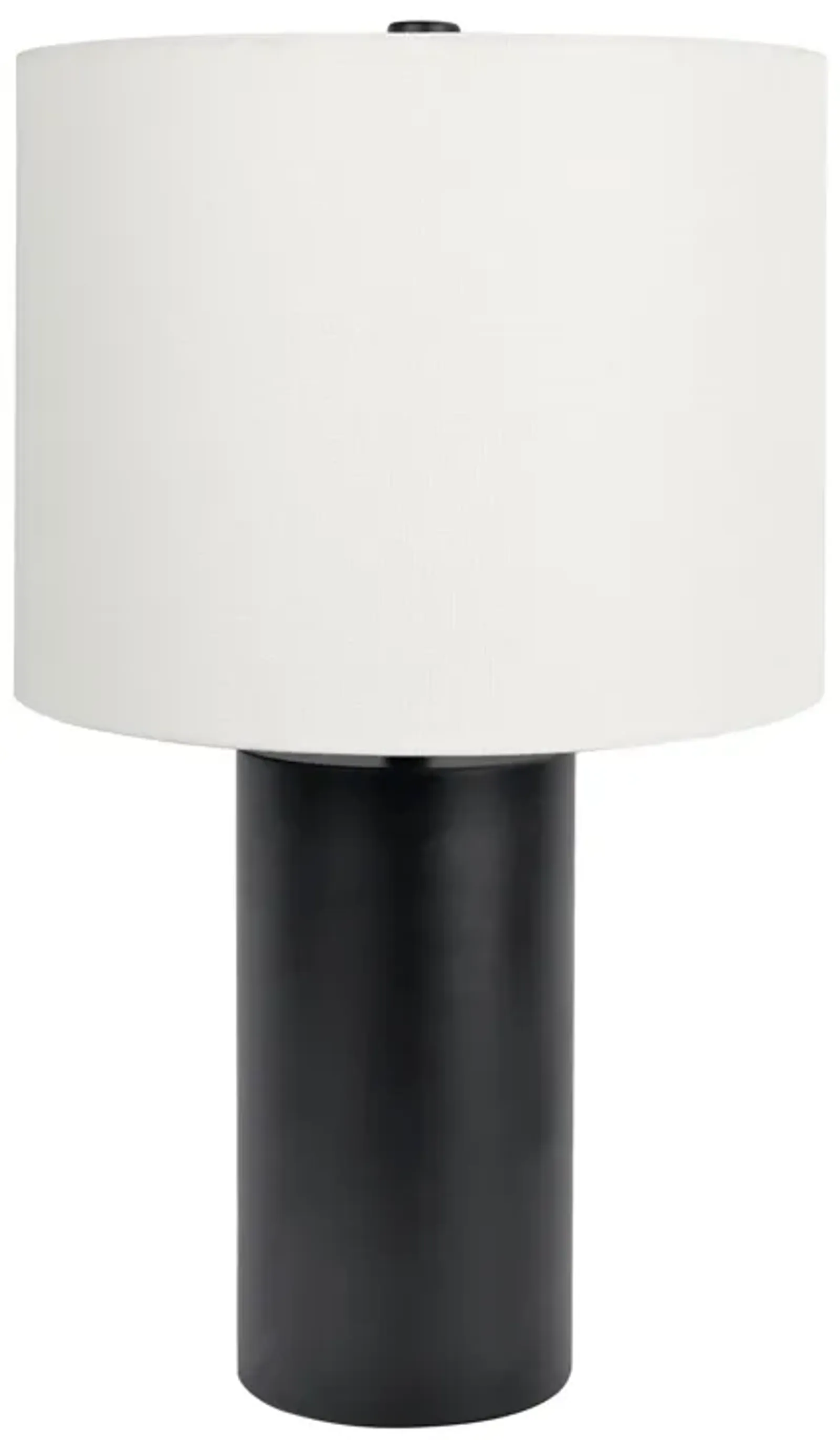 Aura Black Table Lamp with On/Off Switch Black Block Base