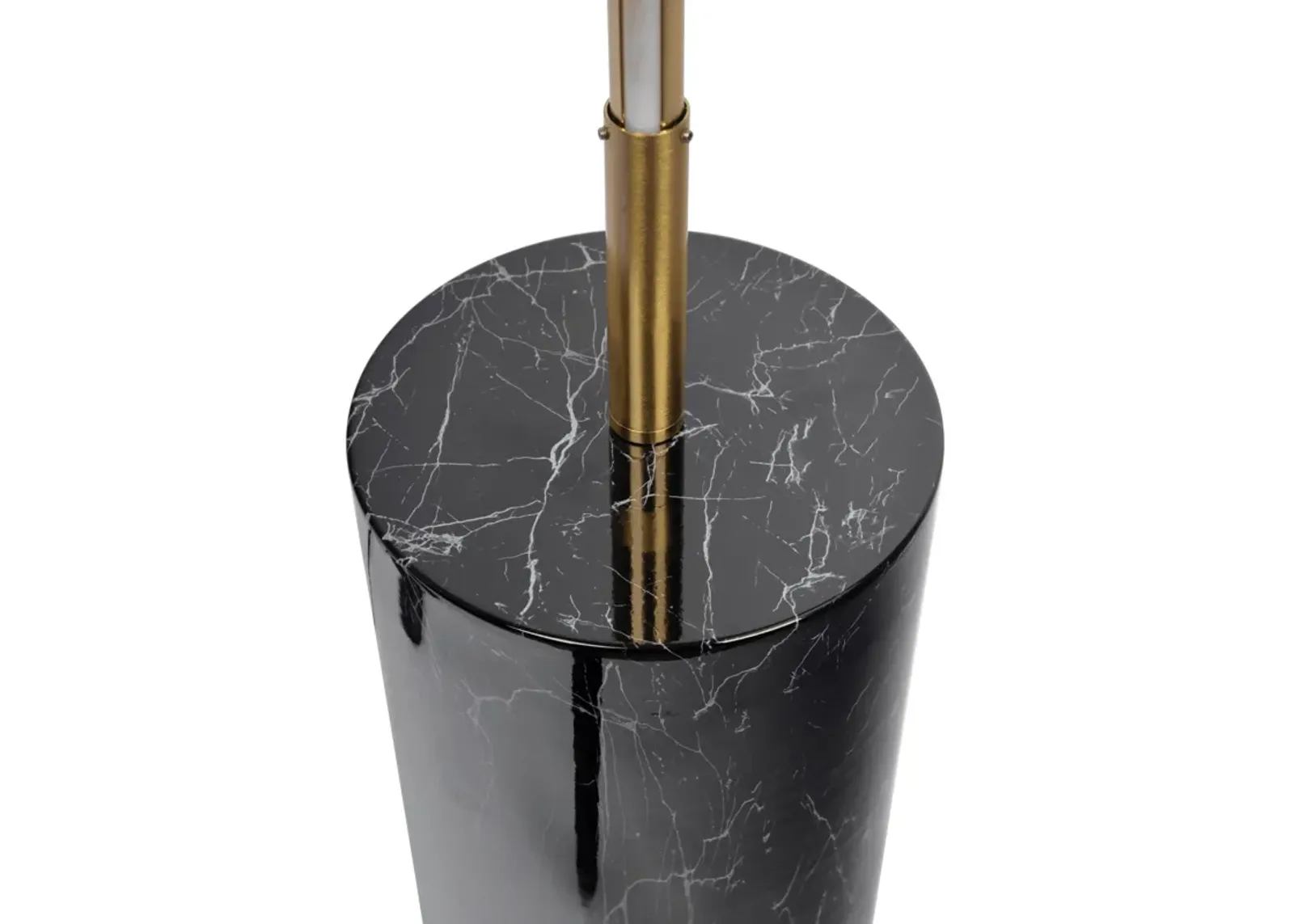 Prism Brassed Gold LED Floor Lamp with On/Off Switch Faux Marble Base