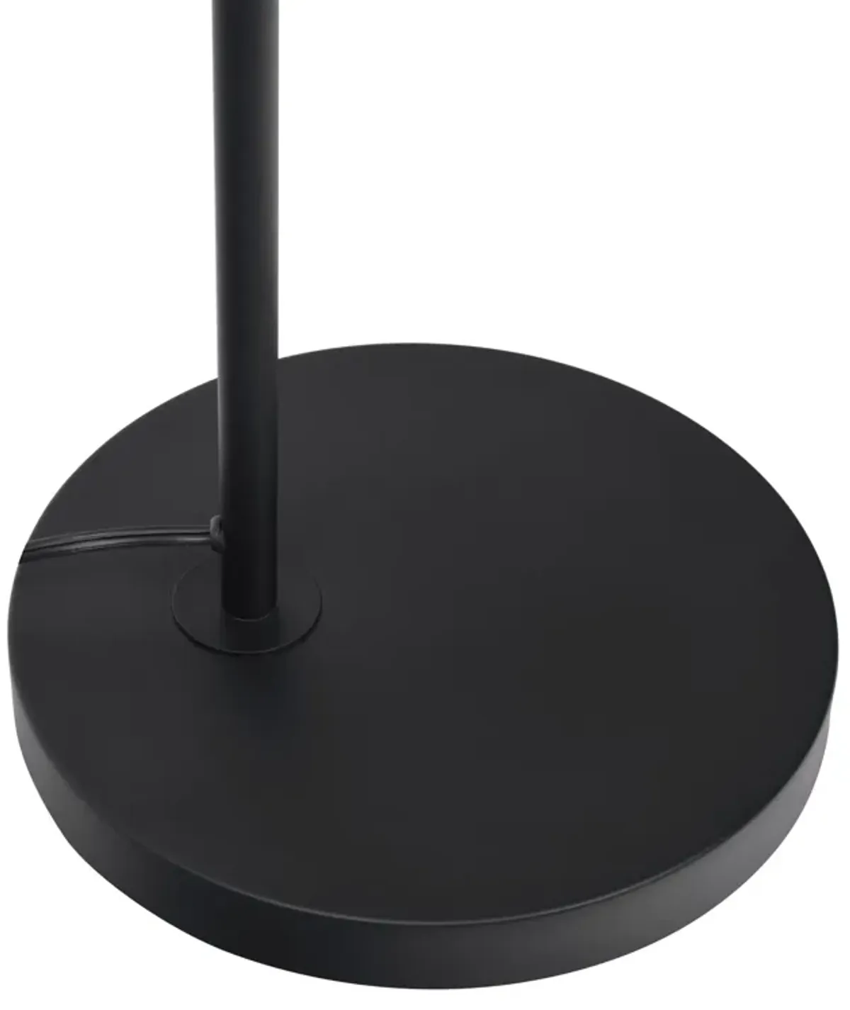 Seoul Black Floor Lamp with Rotary Switch Wood Table Metal Base