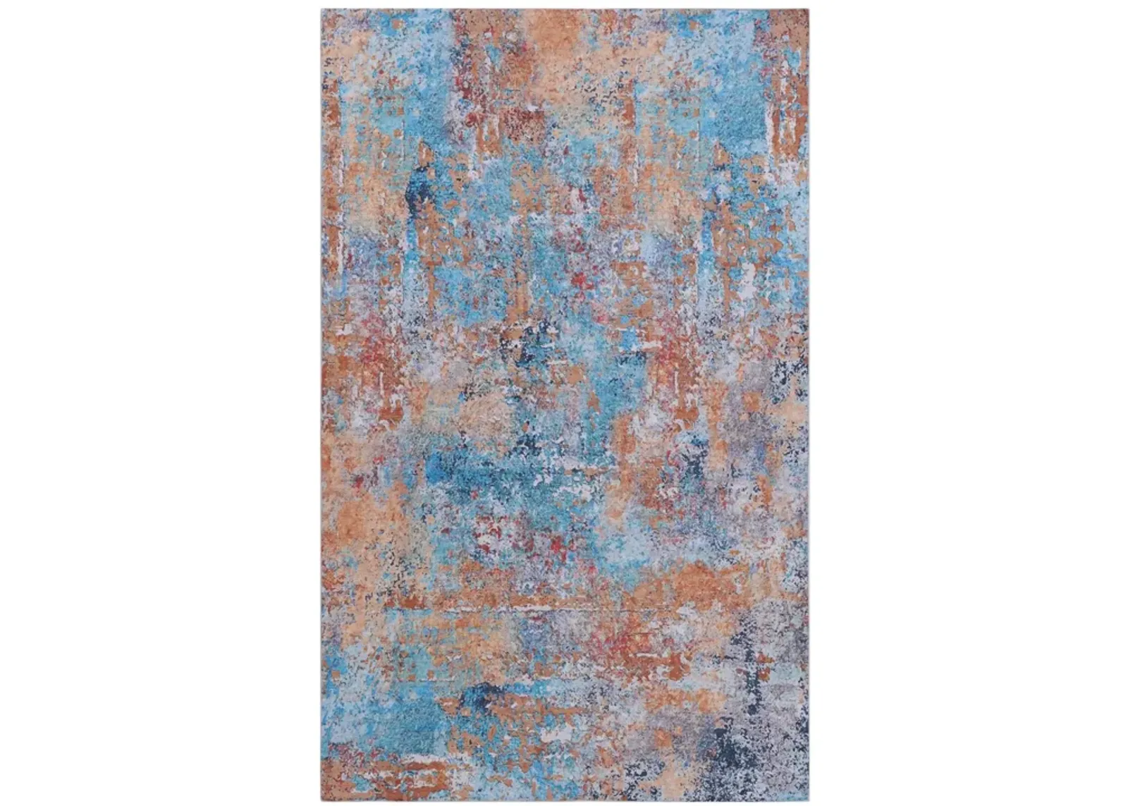 Layla 2' x 3' Multi Color Machine Washable Low-Pile, Non-Slip, Non-Shedding, Foldable, Kid & Pet Friendly Area Rug