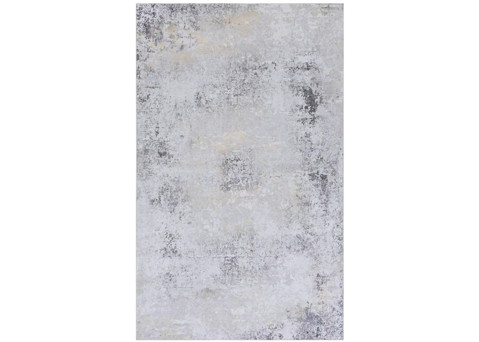 Layla 2' x 3' Gray/Gold Machine Washable Low-Pile, Non-Slip, Non-Shedding, Foldable, Kid & Pet Friendly Area Rug