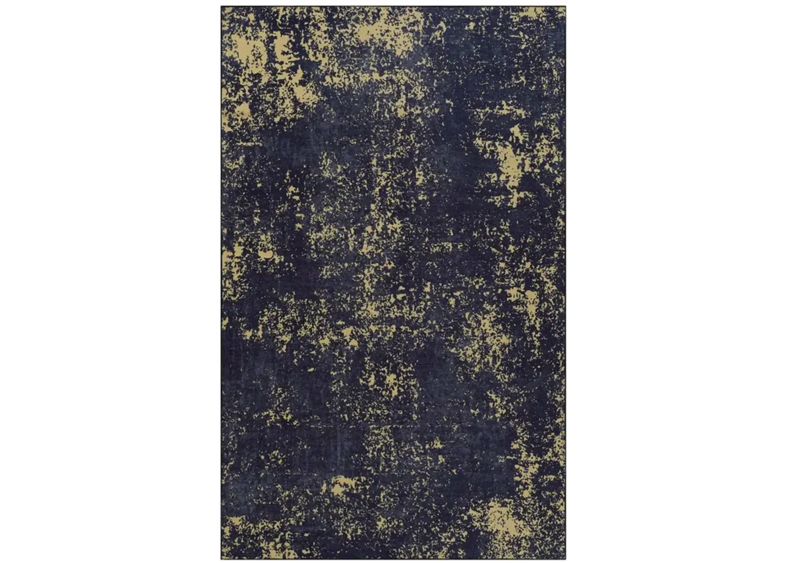 Layla 2' x 3' Black/Gold Machine Washable Low-Pile, Non-Slip, Non-Shedding, Foldable, Kid & Pet Friendly Area Rug