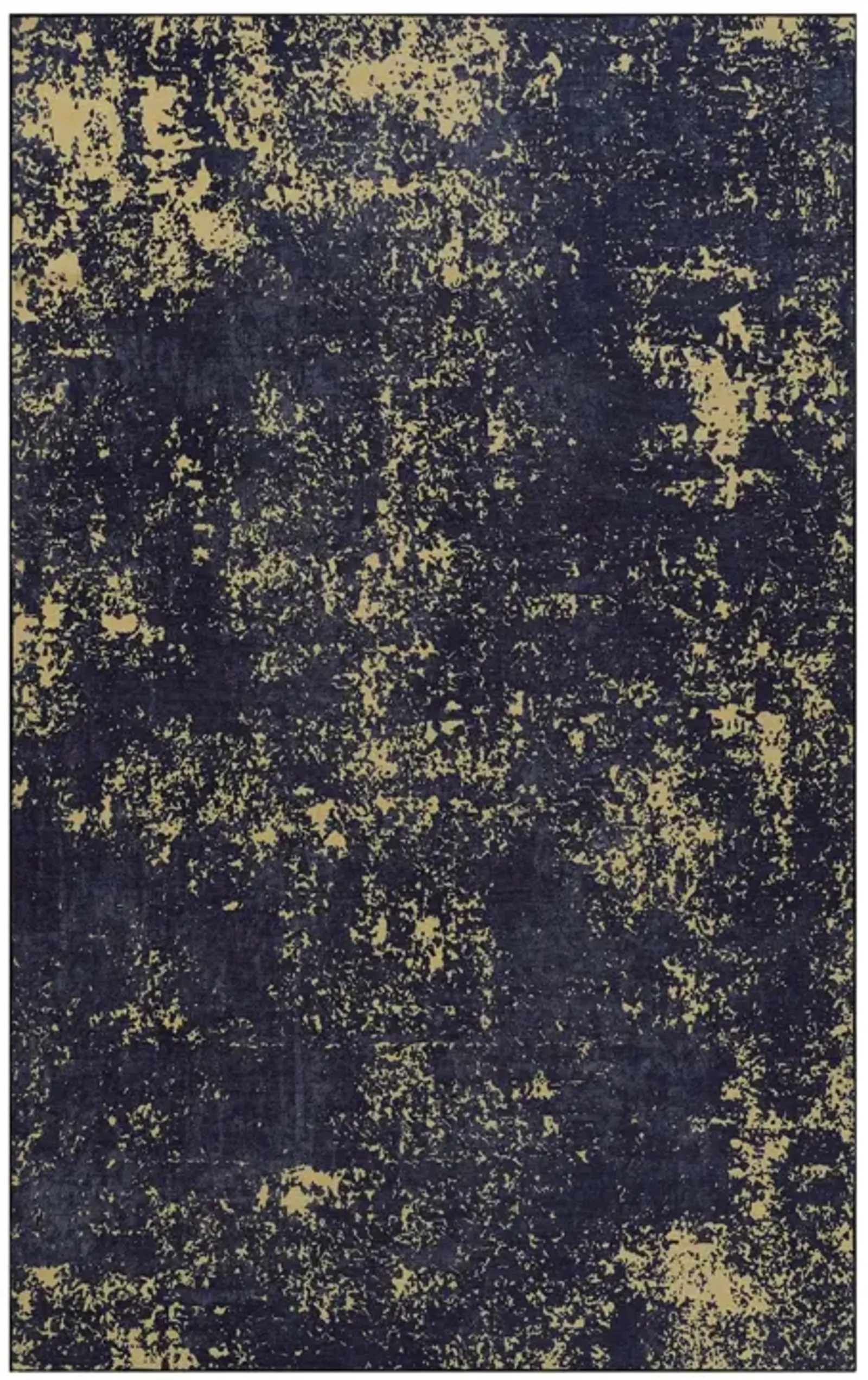 Layla 3' x 5' Black/Gold Machine Washable Low-Pile, Non-Slip, Non-Shedding, Foldable, Kid & Pet Friendly Area Rug