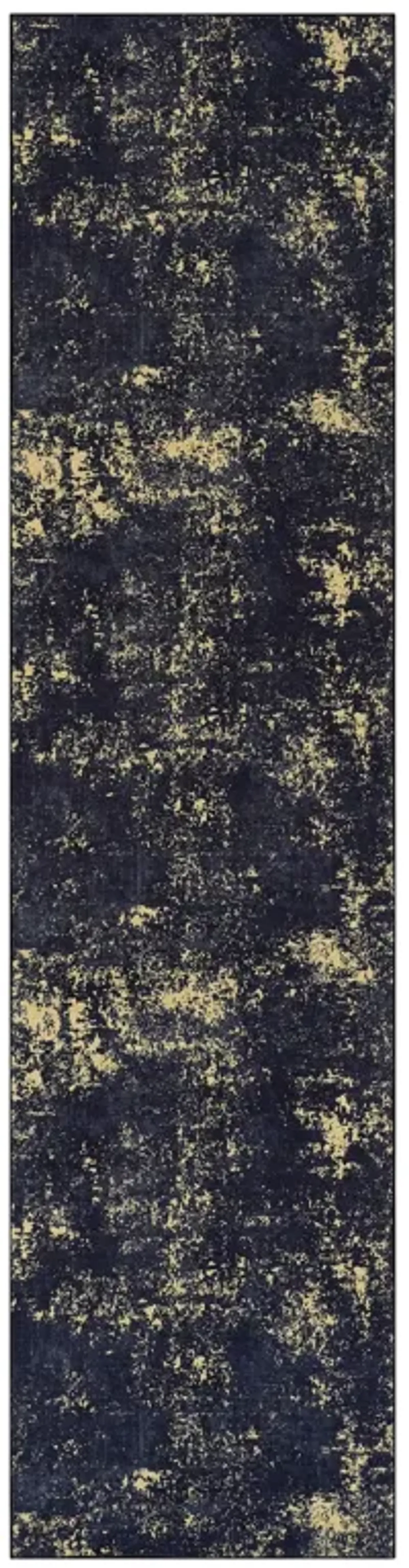 Layla 5' x 8' Black/Gold Machine Washable Low-Pile, Non-Slip, Non-Shedding, Foldable, Kid & Pet Friendly Area Rug