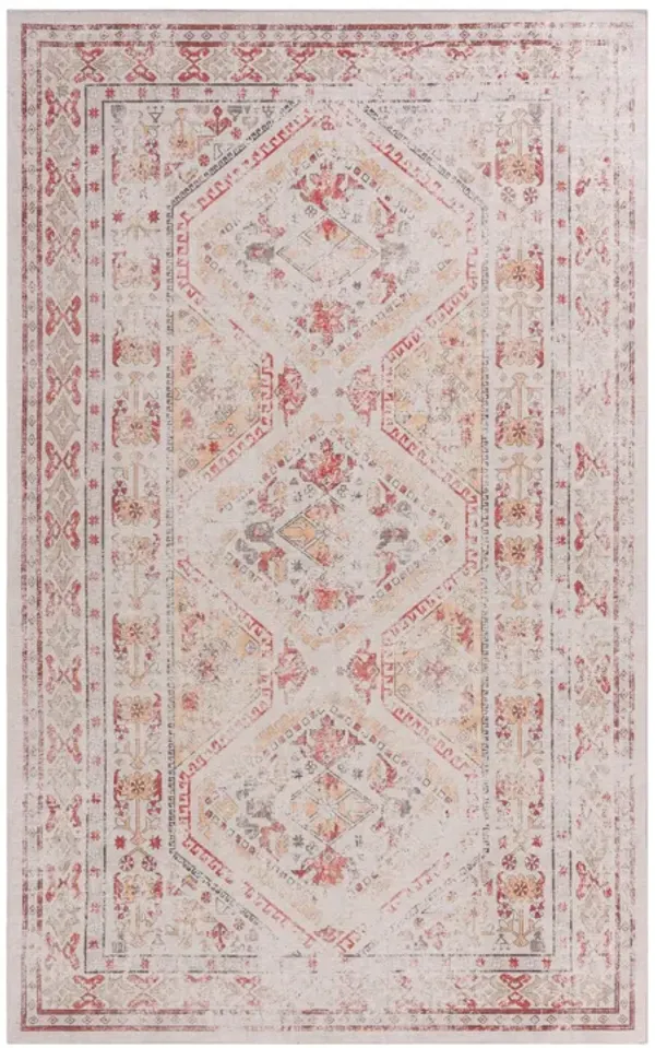 Kaden 4' x 6' Beige/ Machine Washable Low-Pile, Non-Slip, Non-Shedding, Foldable, Kid & Pet Friendly Area Rug