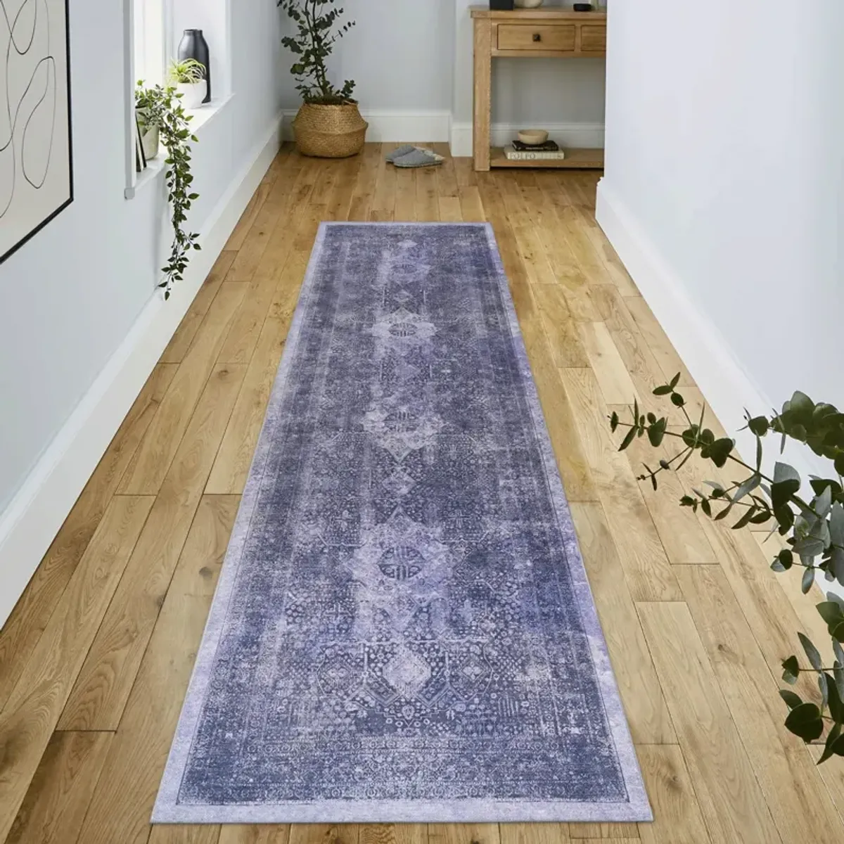 Bovi 2'6'' x 10' Anthracite/ Machine Washable Low-Pile, Non-Slip, Non-Shedding, Foldable, Kid & Pet Friendly Area Rug