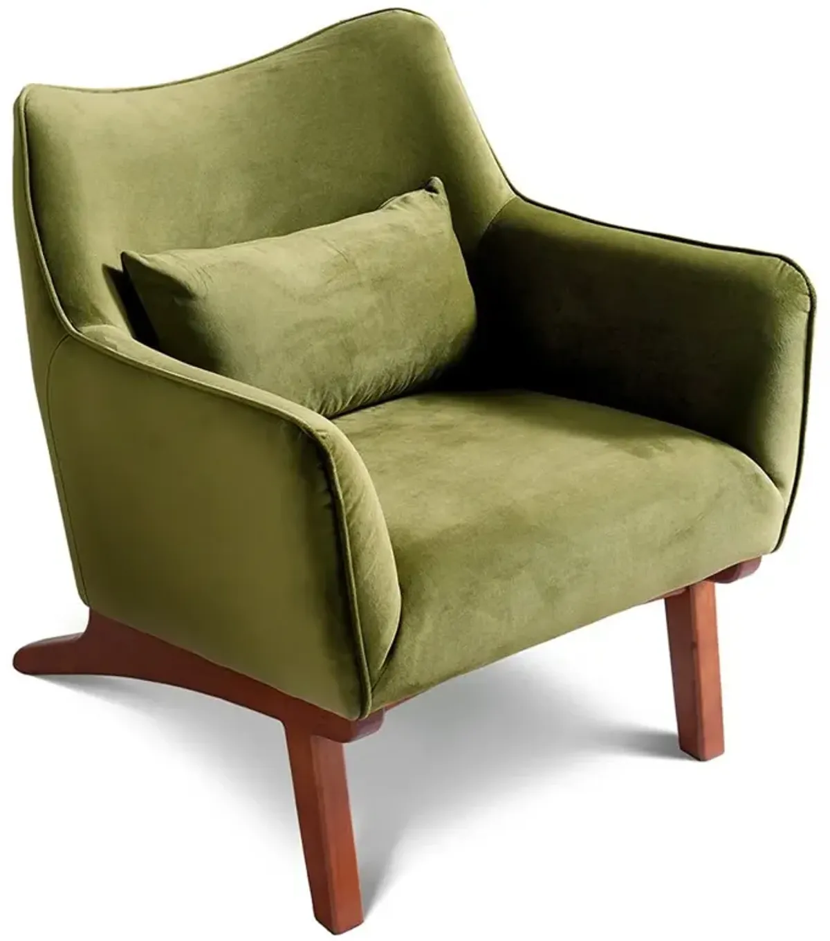 Casper Olive Green Velvet Lounge Chair