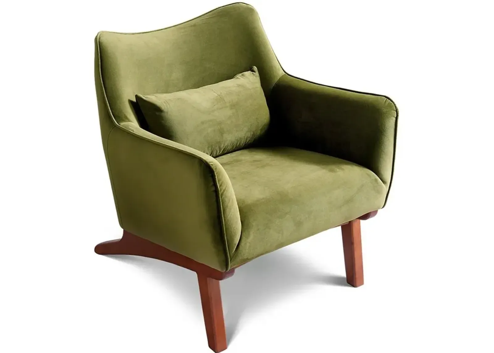 Casper Olive Green Velvet Lounge Chair