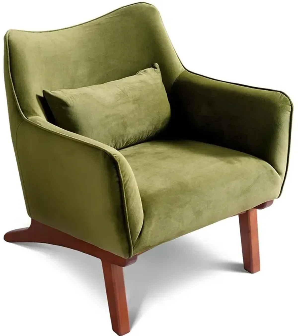 Casper Olive Green Velvet Lounge Chair