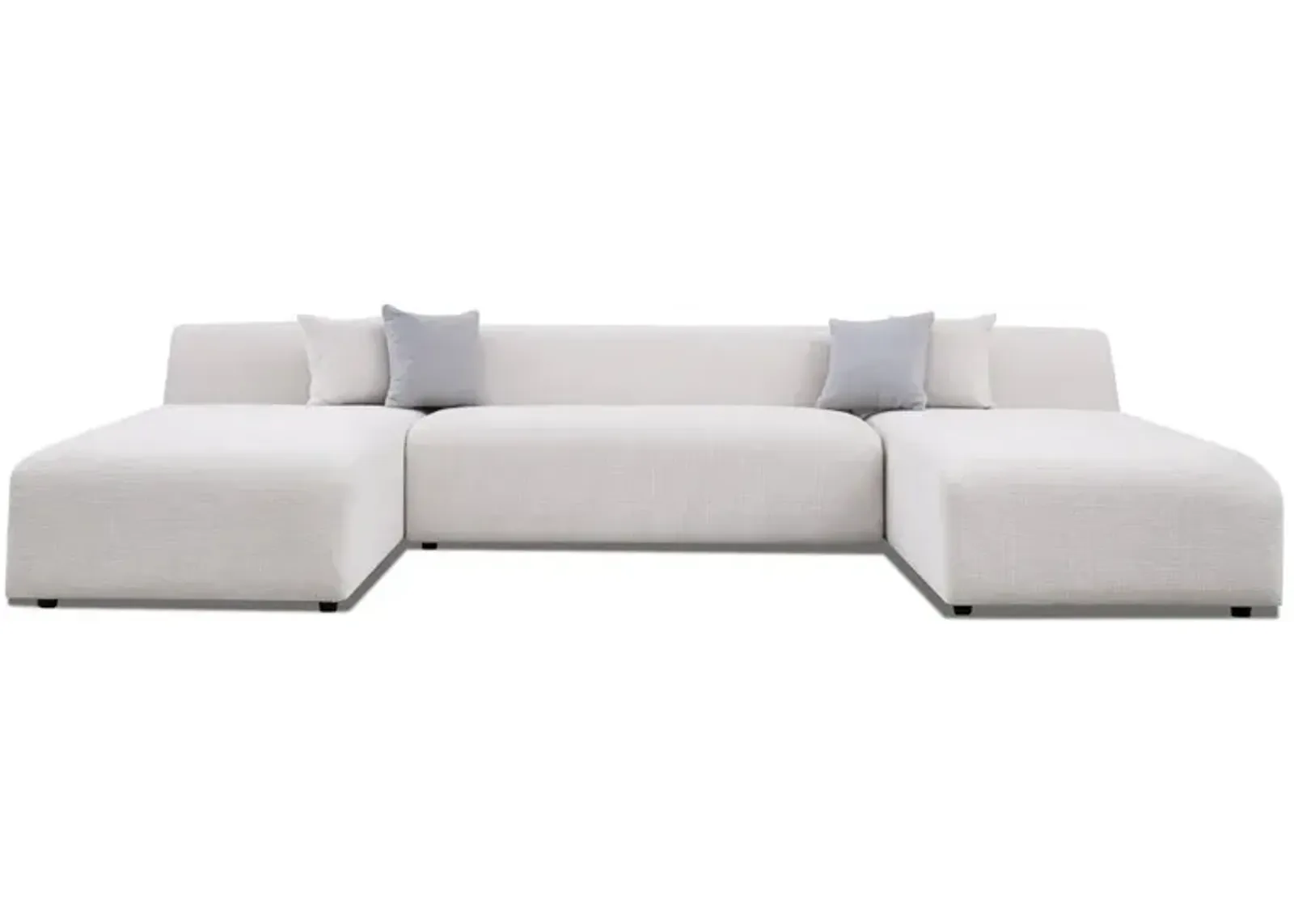 Aura U-Shape Cream Chenille Corner Sofa