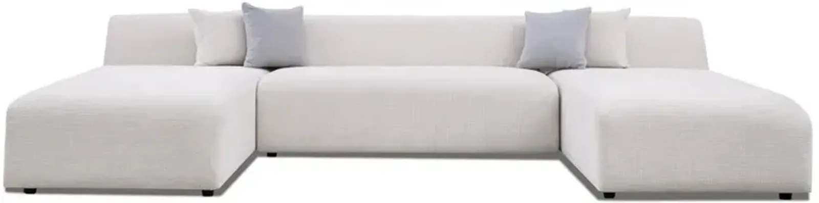 Aura U-Shape Cream Chenille Corner Sofa