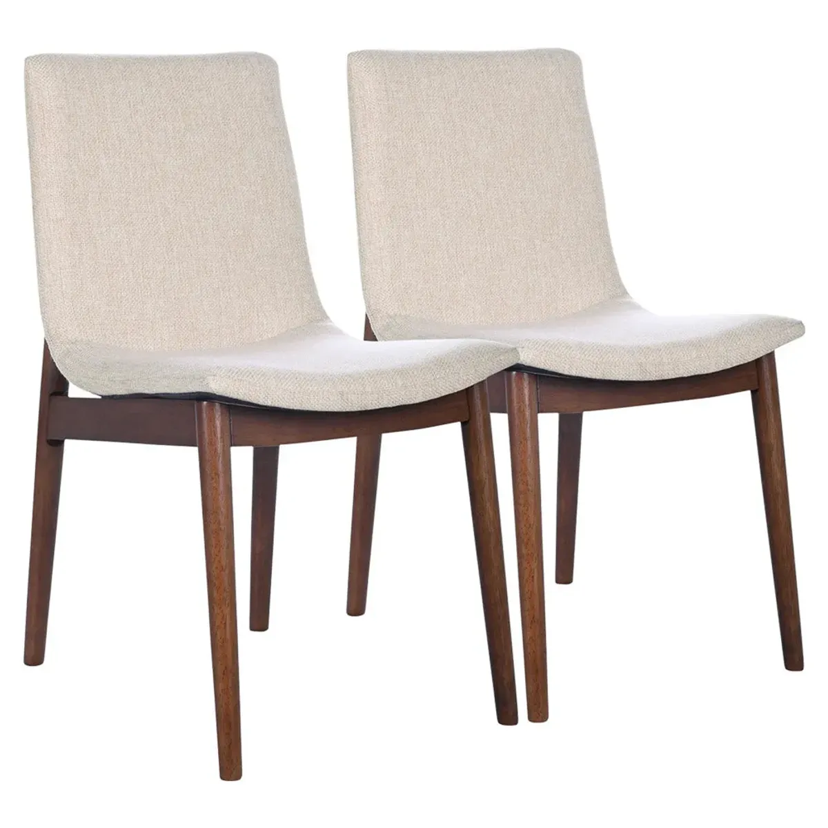 Rouka Beige Fabric Dining Chair Set Of 2