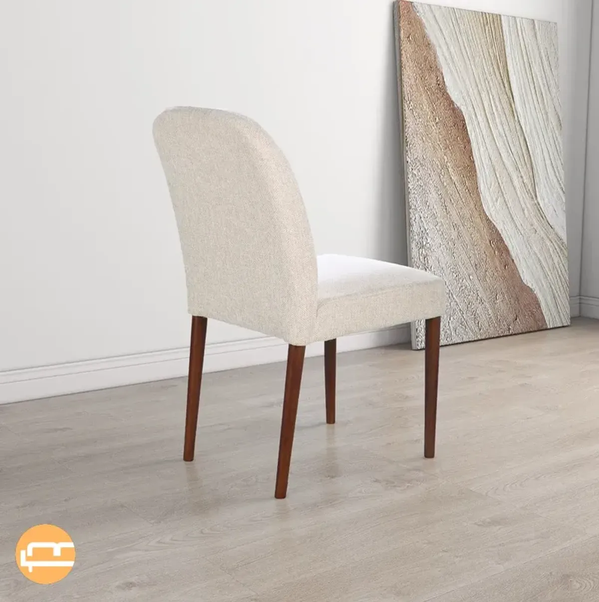 Coup Beige Fabric Dining Chair Set of 2