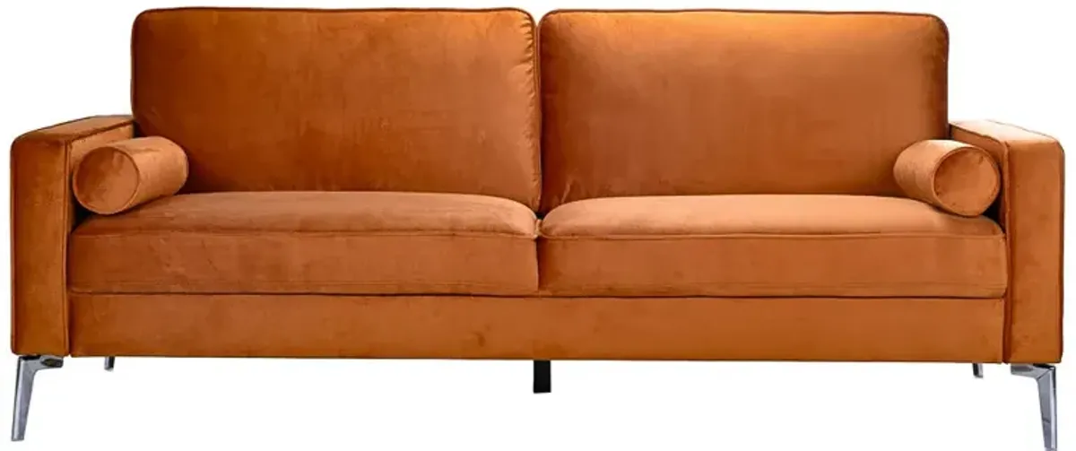 Axel Orange Velvet Sofa