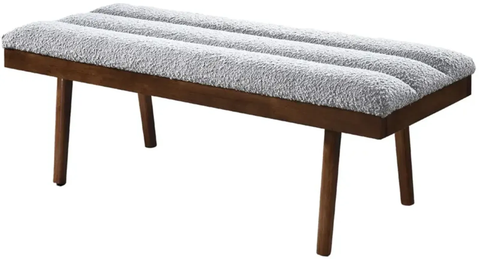 Serge Light Grey Boucle Bench