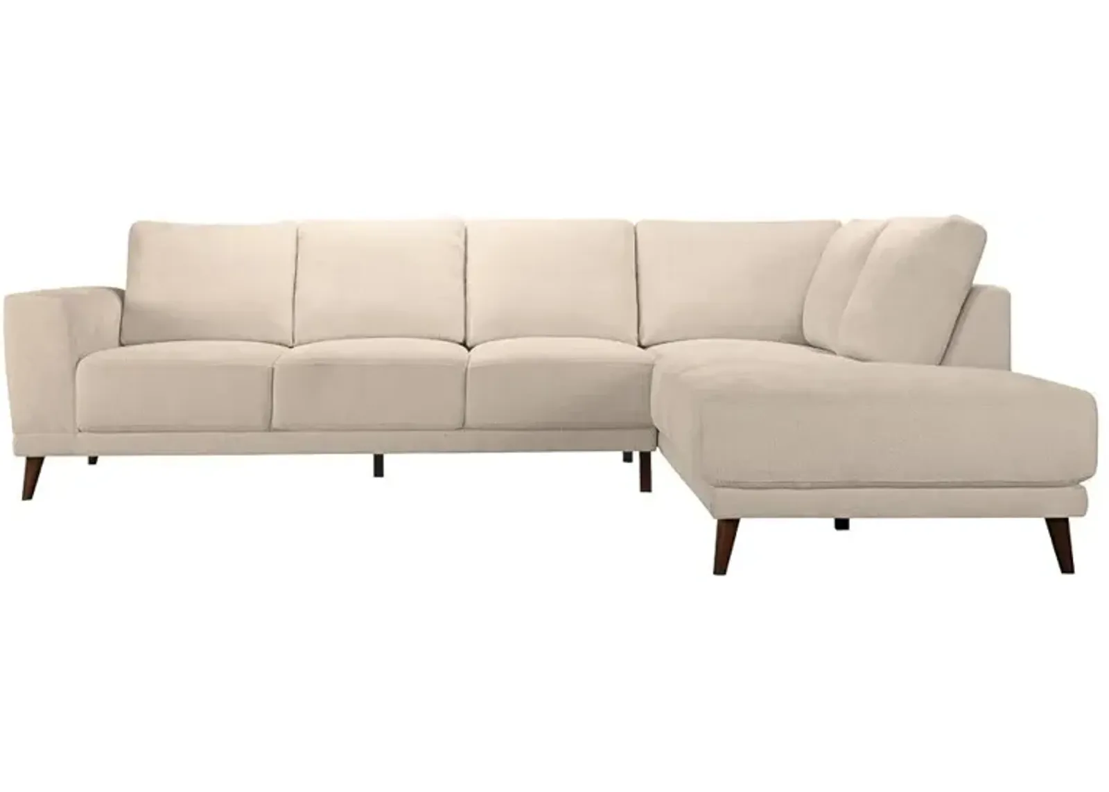 Andes Cream Fabric Right Sectional Sofa