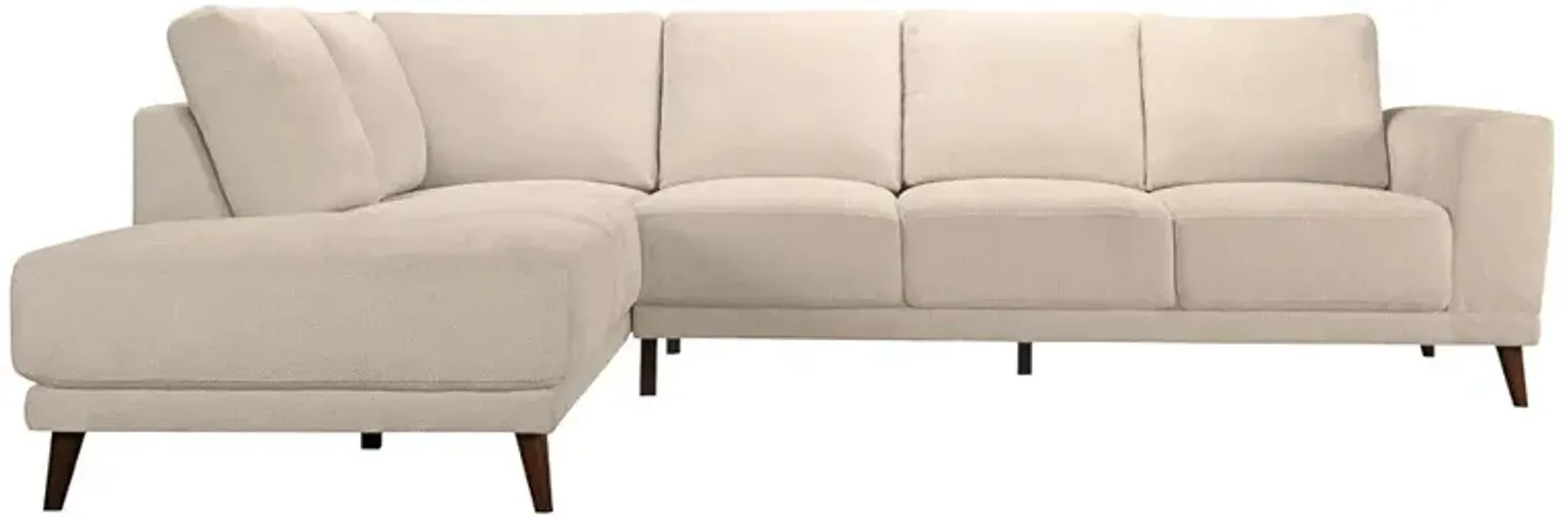 Andes Cream Fabric Left Sectional Sofa