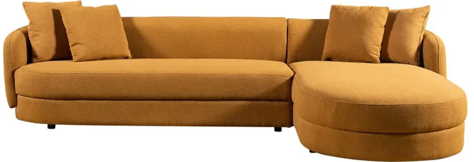 Chesterton Cognac Boucle Right Sectional Sofa