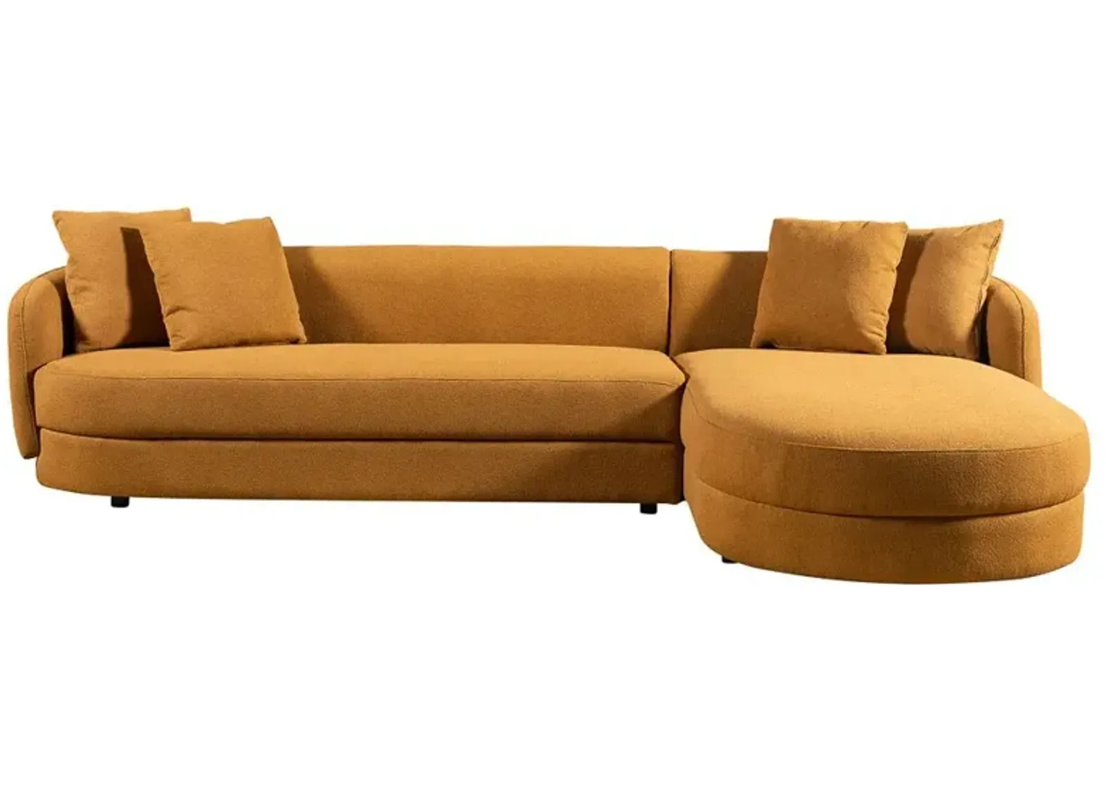 Chesterton Cognac Boucle Right Sectional Sofa