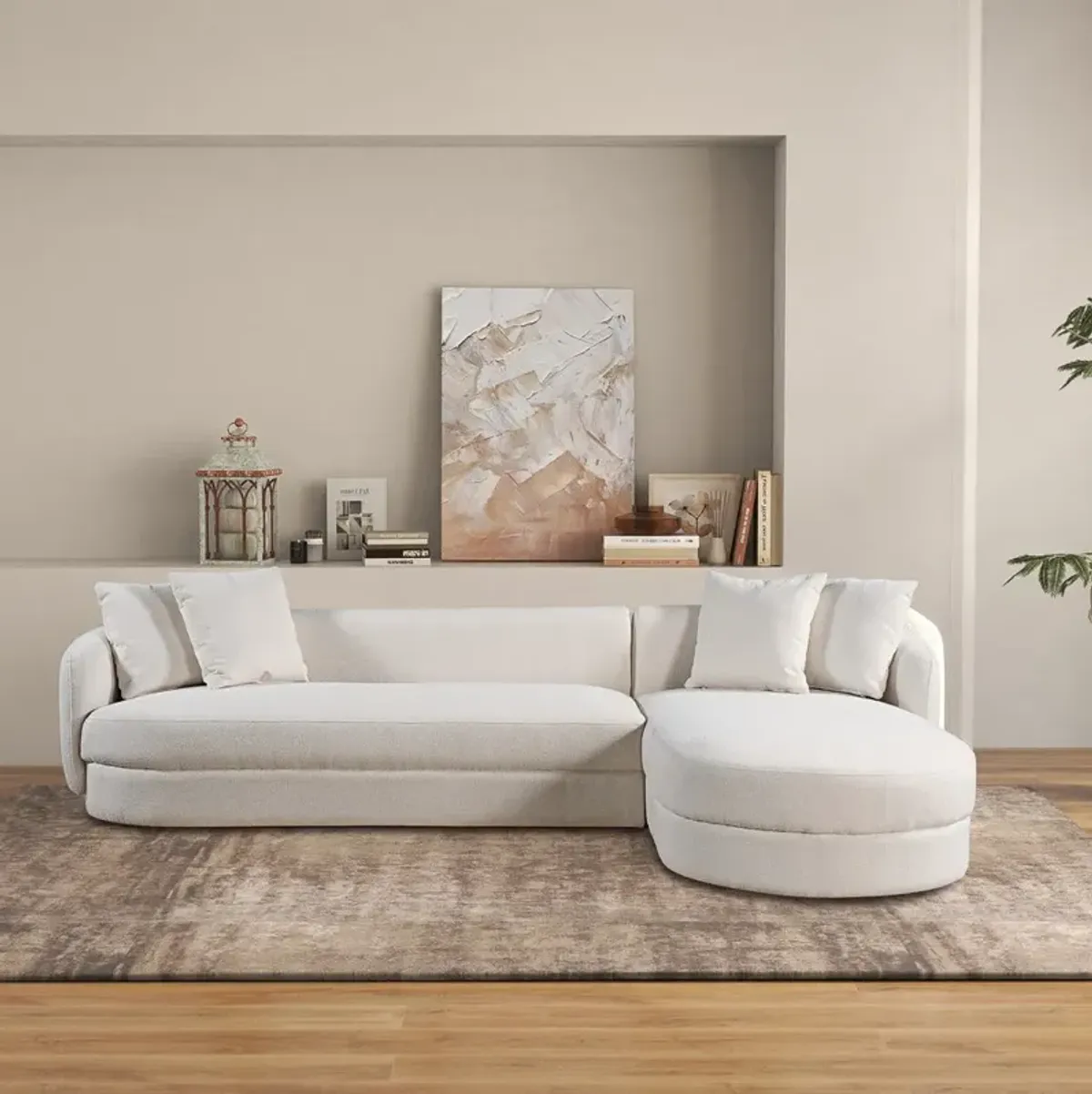 Chesterton Cream Boucle Right Sectional Sofa