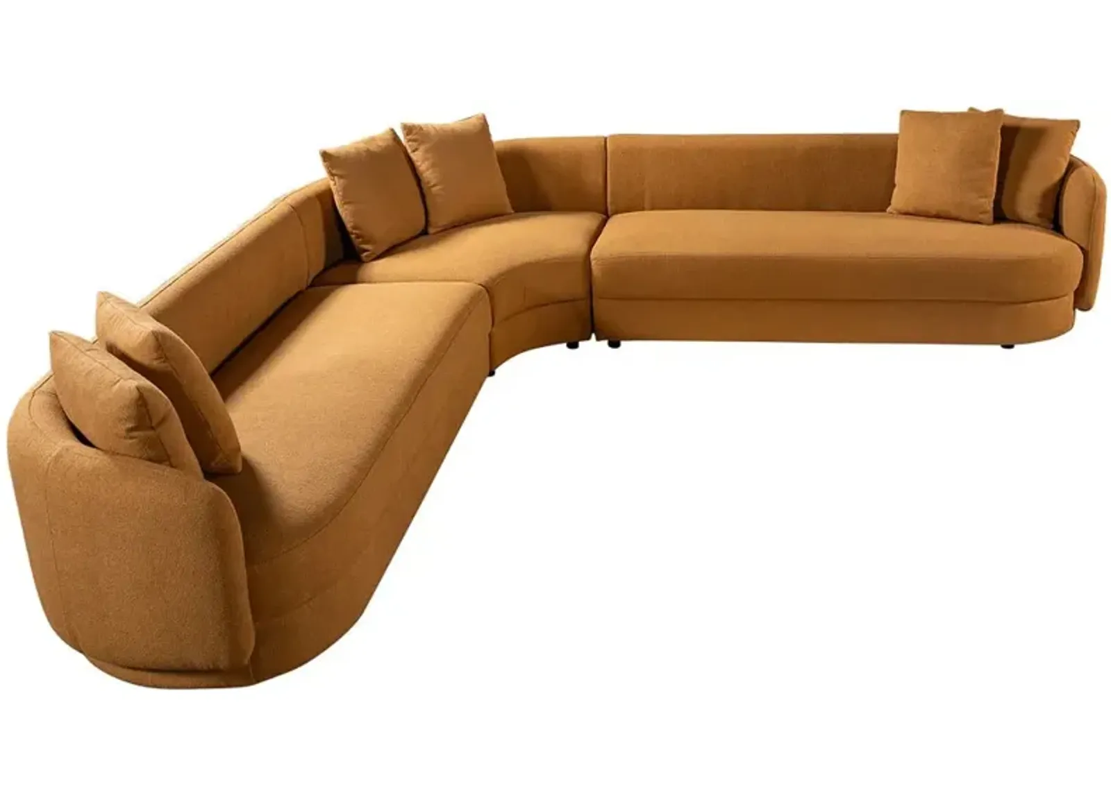 Highland Cognac Boucle Corner Sofa