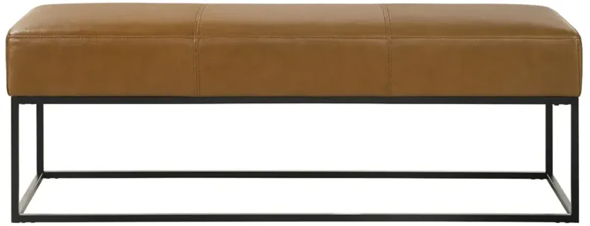 Palacios Tan Leather Bench