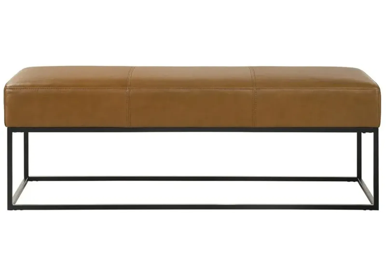 Palacios Tan Leather Bench