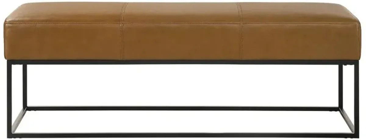 Palacios Tan Leather Bench