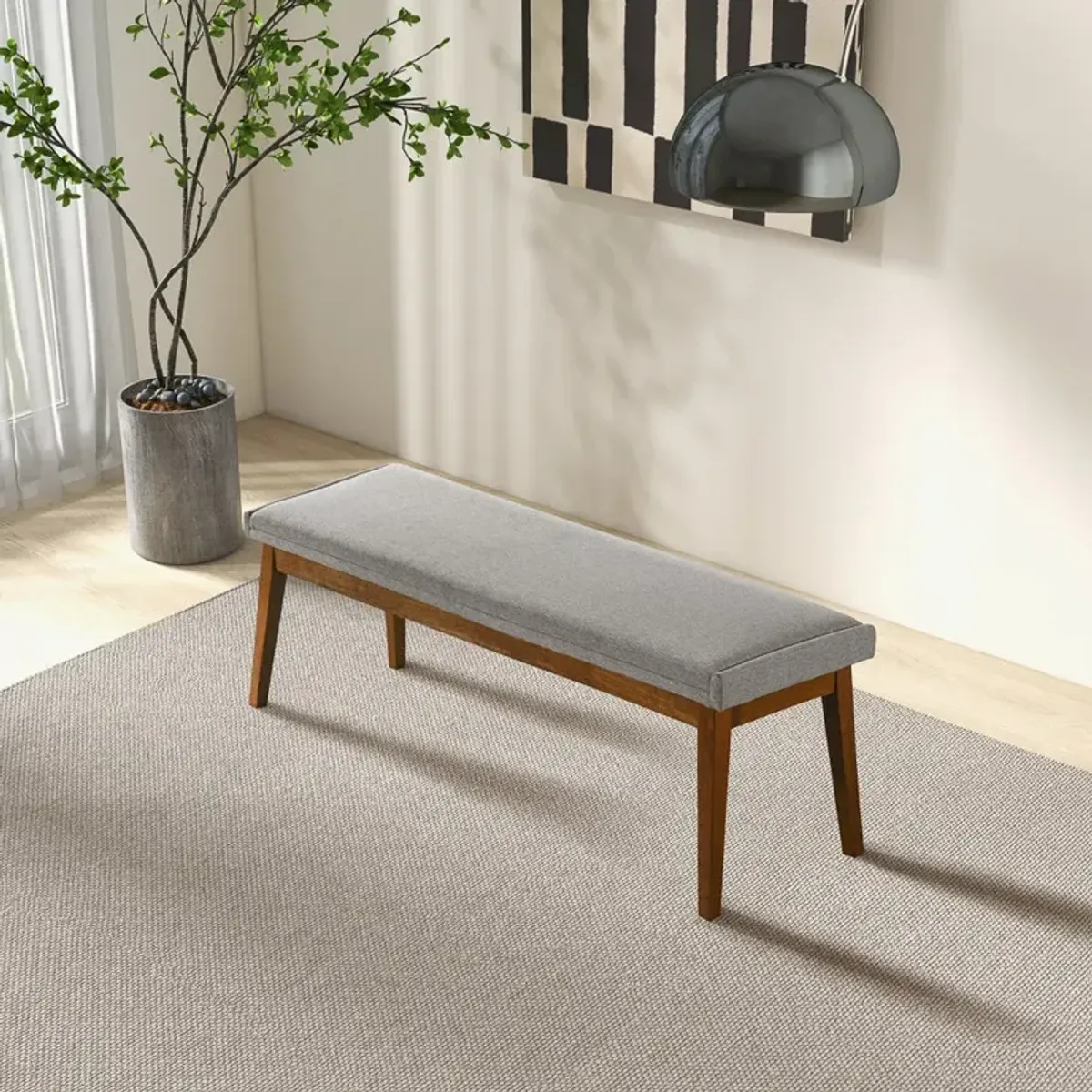 Sette Grey Fabric Bench