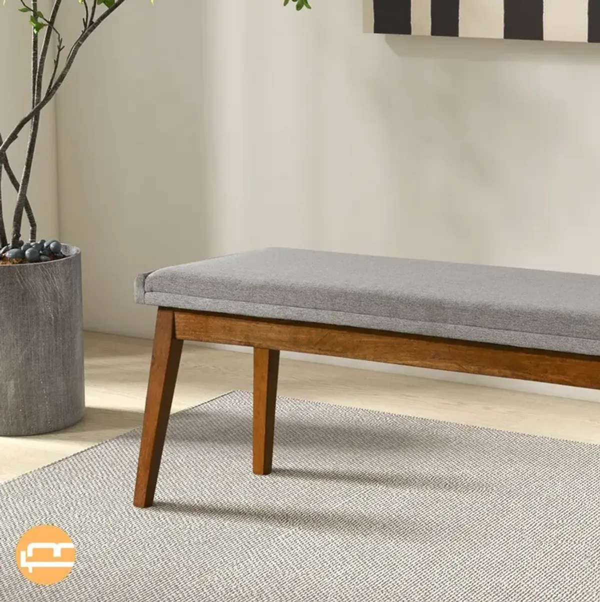 Sette Grey Fabric Bench